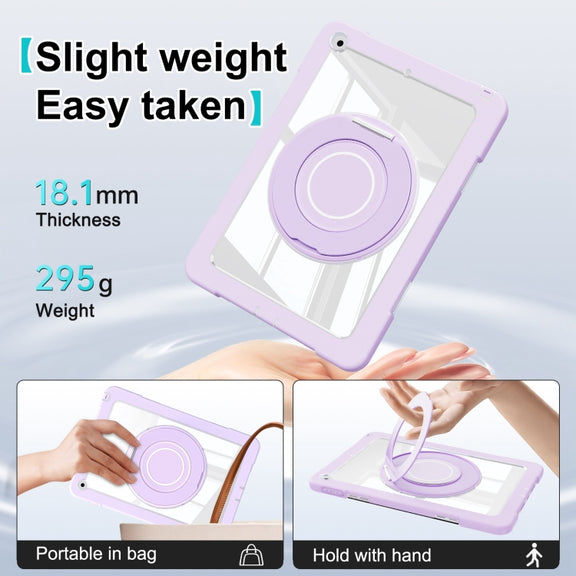 For iPad 10.2 2021 / 2020 / 2019 Crystal Armor PC Hybrid TPU Tablet Case(Purple)