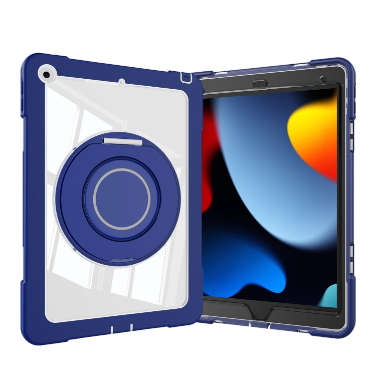 For iPad 10.2 2021 / 2020 / 2019 Crystal Armor PC Hybrid TPU Tablet Case(Dark Blue)