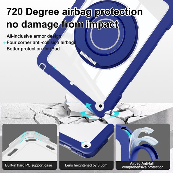 For iPad 10.2 2021 / 2020 / 2019 Crystal Armor PC Hybrid TPU Tablet Case(Dark Blue)