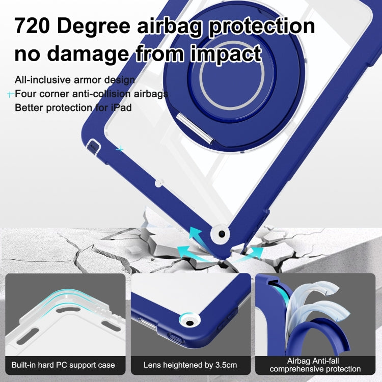 For iPad 10.2 2021 / 2020 / 2019 Crystal Armor PC Hybrid TPU Tablet Case(Dark Blue)