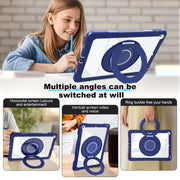 For iPad 10.2 2021 / 2020 / 2019 Crystal Armor PC Hybrid TPU Tablet Case(Dark Blue)