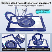 For iPad 10.2 2021 / 2020 / 2019 Crystal Armor PC Hybrid TPU Tablet Case(Dark Blue)
