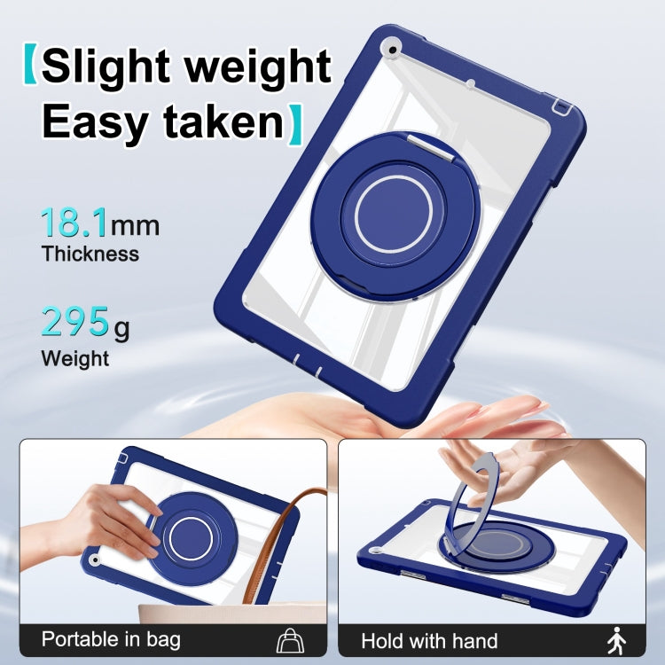 For iPad 10.2 2021 / 2020 / 2019 Crystal Armor PC Hybrid TPU Tablet Case(Dark Blue)