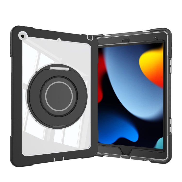 For iPad 10.2 2021 / 2020 / 2019 Crystal Armor PC Hybrid TPU Tablet Case(Black)