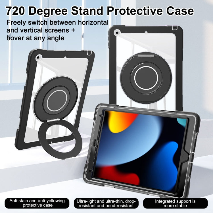 For iPad 10.2 2021 / 2020 / 2019 Crystal Armor PC Hybrid TPU Tablet Case(Black)