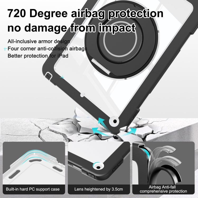 For iPad 10.2 2021 / 2020 / 2019 Crystal Armor PC Hybrid TPU Tablet Case(Black)