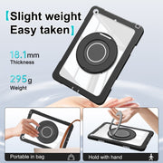 For iPad 10.2 2021 / 2020 / 2019 Crystal Armor PC Hybrid TPU Tablet Case(Black)