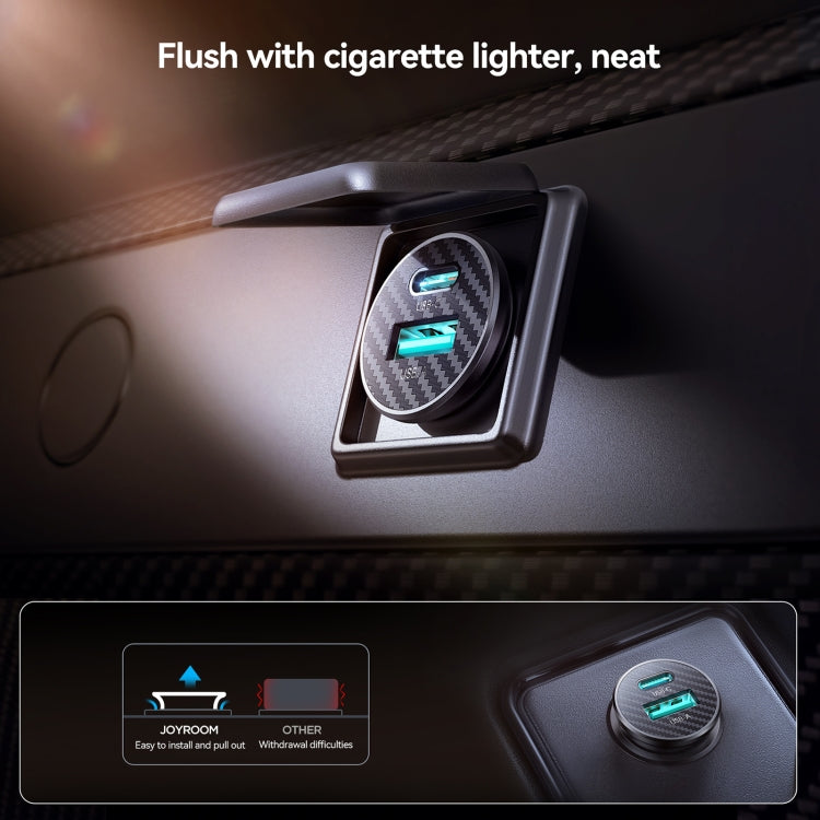 JOYROOM JR-CCN16 15W USB-A and USB-C Mini Car Charger(Black)