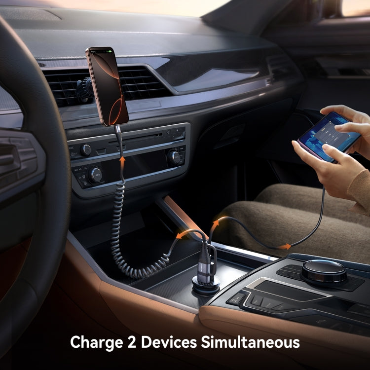 JOYROOM JR-CCN16 15W USB-A and USB-C Mini Car Charger(Black)