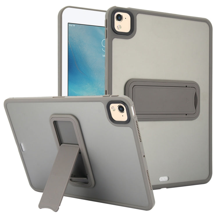 For iPad 4 / 3 / 2 9.7 inch Skin Feel Holder PC Hybrid TPU Tablet Case(Grey)