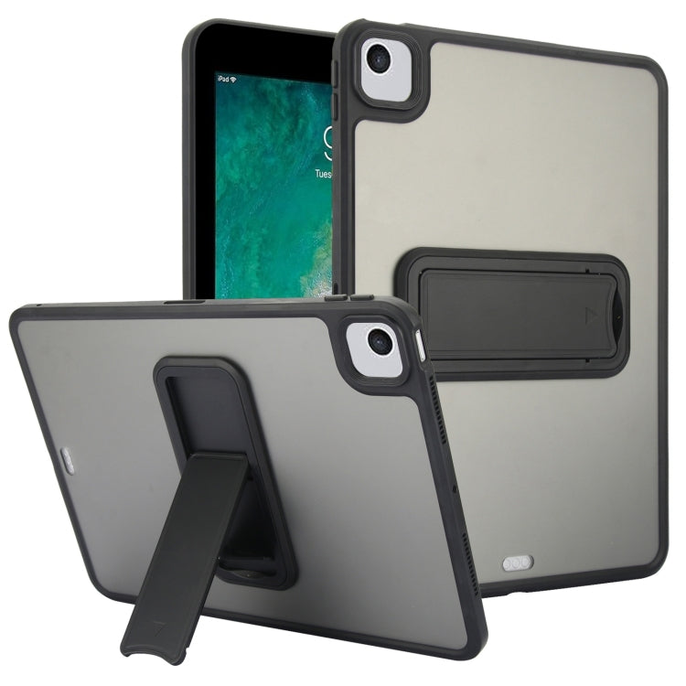 For iPad 9.7 inch 2018 / 2017 Skin Feel Holder PC Hybrid TPU Tablet Case(Black)