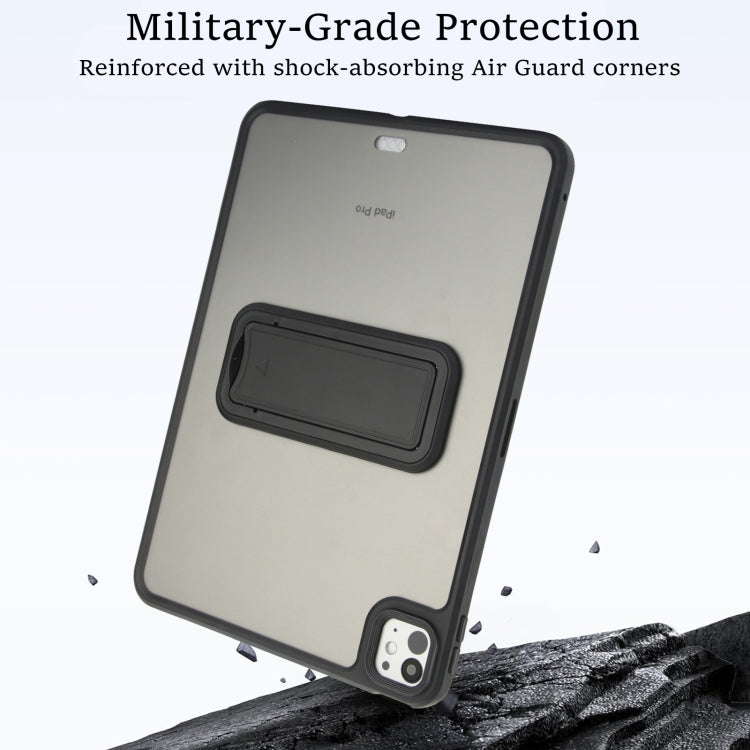 For iPad 9.7 inch 2018 / 2017 Skin Feel Holder PC Hybrid TPU Tablet Case(Black)