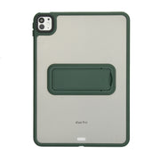 For iPad 9.7 inch 2018 / 2017 Skin Feel Holder PC Hybrid TPU Tablet Case(Dark Green)