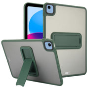 For iPad 10th Gen 10.9 2022 Skin Feel Holder PC Hybrid TPU Tablet Case(Dark Green)