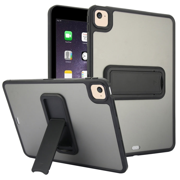 For iPad Air 2 9.7 Skin Feel Holder PC Hybrid TPU Tablet Case(Black)