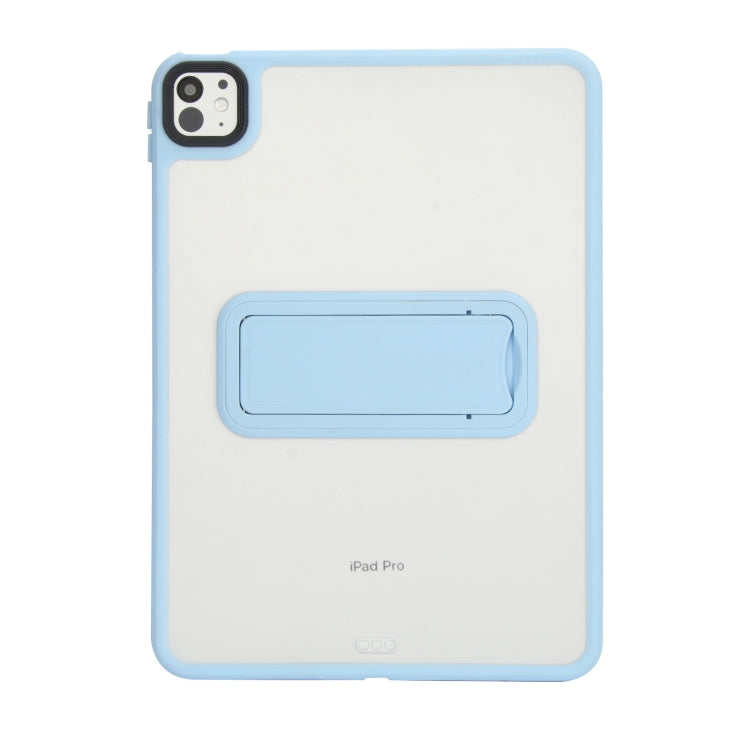 For iPad Air 2 9.7 Skin Feel Holder PC Hybrid TPU Tablet Case(Light Blue)