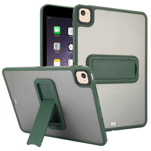 For iPad Air 2 9.7 Skin Feel Holder PC Hybrid TPU Tablet Case(Dark Green)