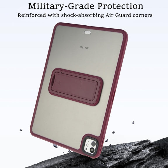 For iPad mini 5 / 4 7.9 inch Skin Feel Holder PC Hybrid TPU Tablet Case(Wine Red)