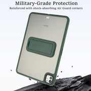 For iPad mini 5 / 4 7.9 inch Skin Feel Holder PC Hybrid TPU Tablet Case(Dark Green)