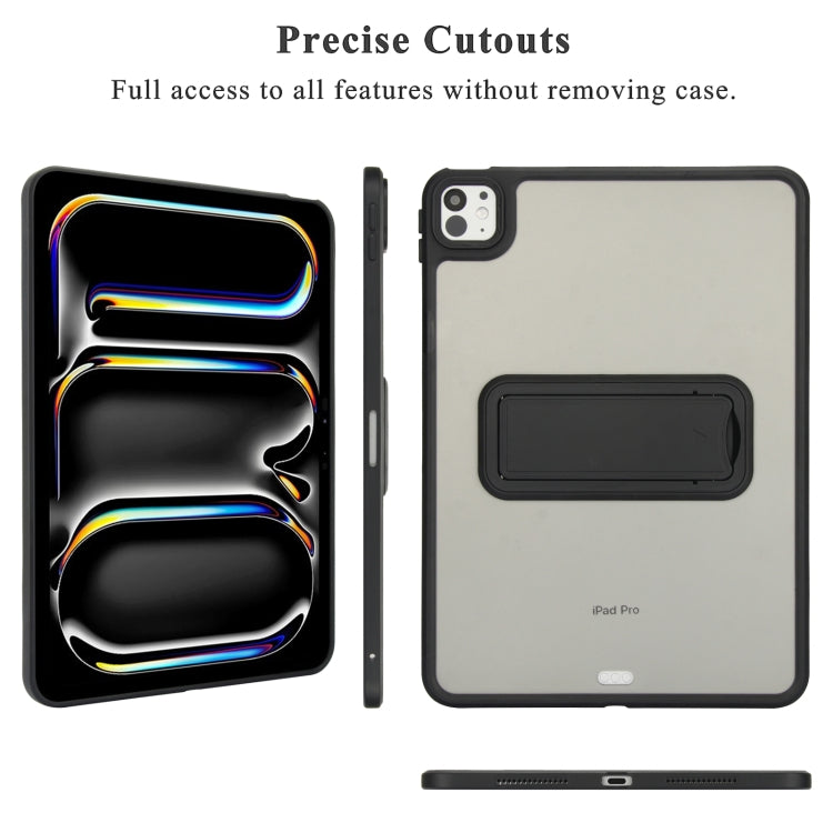 For iPad Pro 11 2018 Skin Feel Holder PC Hybrid TPU Tablet Case(Black)