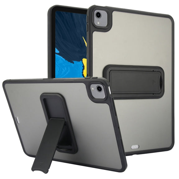 For iPad Pro 11 2018 Skin Feel Holder PC Hybrid TPU Tablet Case(Black)