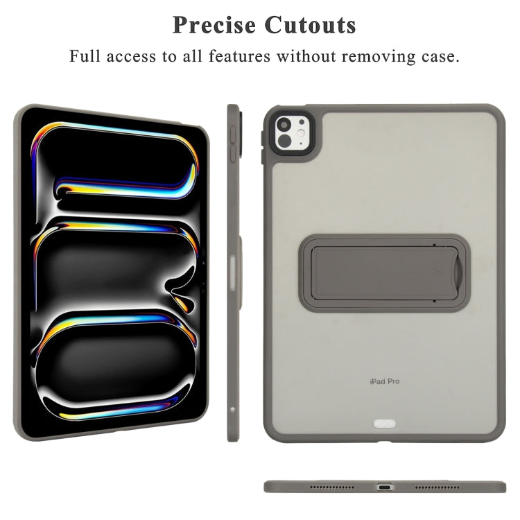 For iPad Pro 11 2018 Skin Feel Holder PC Hybrid TPU Tablet Case(Grey)