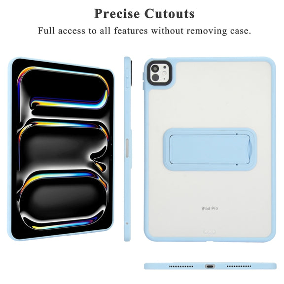 For iPad Pro 11 2018 Skin Feel Holder PC Hybrid TPU Tablet Case(Light Blue)