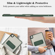 For iPad Pro 11 2018 Skin Feel Holder PC Hybrid TPU Tablet Case(Dark Green)