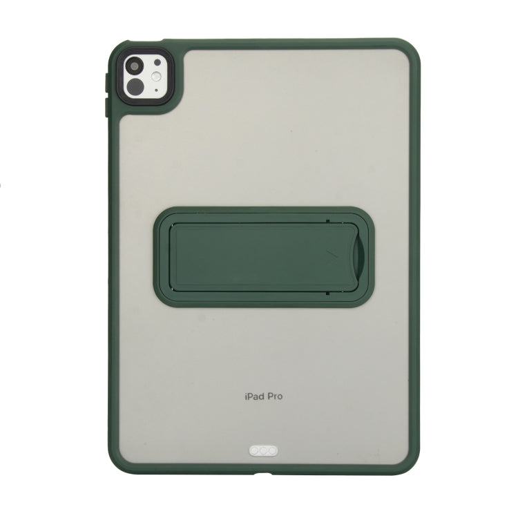 For iPad Pro 11 2022 / 2021 / 2020 Skin Feel Holder PC Hybrid TPU Tablet Case(Dark Green)