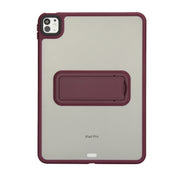For iPad Pro 11 2024 Skin Feel Holder PC Hybrid TPU Tablet Case(Wine Red)