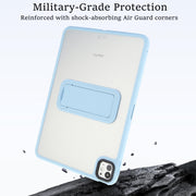 For iPad Pro 11 2024 Skin Feel Holder PC Hybrid TPU Tablet Case(Light Blue)