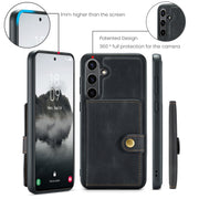 For Samsung Galaxy S24 FE 5G JEEHOOD J01 Retro Magnetic Detachable Wallet Phone Case(Black)