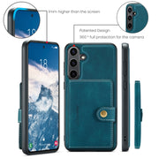 For Samsung Galaxy S24 FE 5G JEEHOOD J01 Retro Magnetic Detachable Wallet Phone Case(Blue)