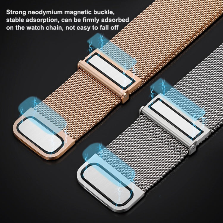 For Huawei Watch GT5 41mm Daul-section Magnetic Milan Steel Mesh Watch Band(Gold)