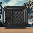 For AirPods 4 Bumblebee Carbon Fiber Shockproof Protective Case with Switch(Black) - For AirPods 4 by PMC Jewellery | Online Shopping South Africa | PMC Jewellery | Buy Now Pay Later Mobicred