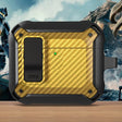 For AirPods 4 Bumblebee Carbon Fiber Shockproof Protective Case with Switch(Yellow) - For AirPods 4 by PMC Jewellery | Online Shopping South Africa | PMC Jewellery | Buy Now Pay Later Mobicred