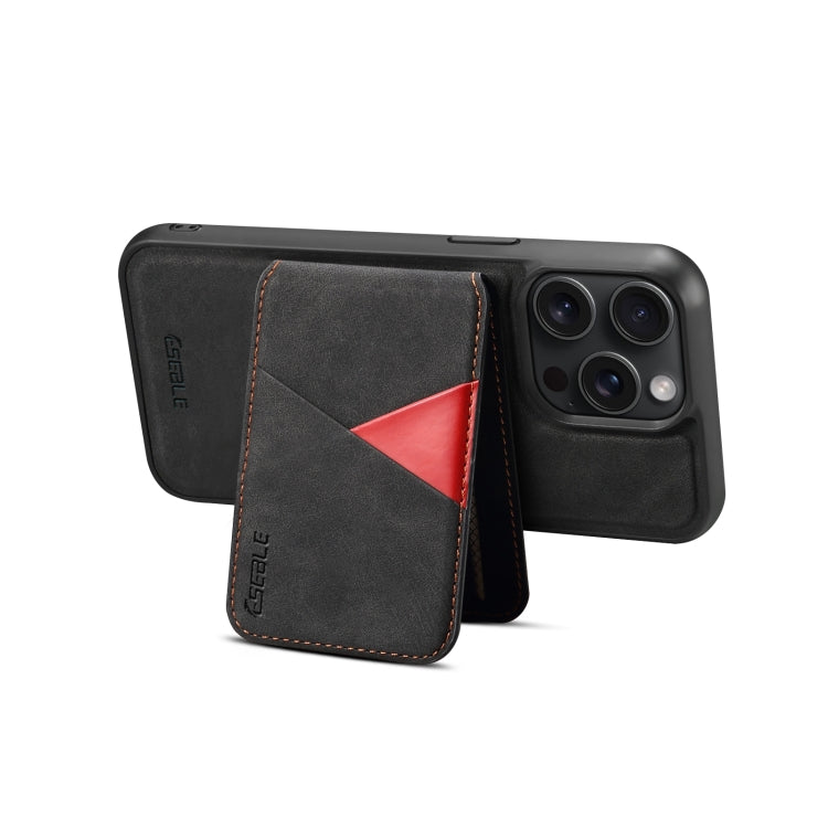 For iPhone 16 ESEBLE E2 Retro Texture Card Slots MagSafe RFID Leather Case(Black)