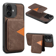 For iPhone 16 ESEBLE E2 Retro Texture Card Slots MagSafe RFID Leather Case(Coffee)