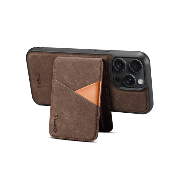 For iPhone 16 ESEBLE E2 Retro Texture Card Slots MagSafe RFID Leather Case(Coffee)