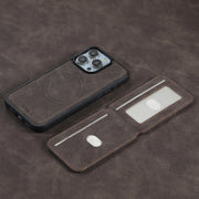 For iPhone 16 ESEBLE E2 Retro Texture Card Slots MagSafe RFID Leather Case(Coffee)