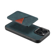 For iPhone 16 ESEBLE E2 Retro Texture Card Slots MagSafe RFID Leather Case(Dark Green)