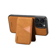 For iPhone 16 Plus ESEBLE E2 Retro Texture Card Slots MagSafe RFID Leather Case(Yellow)
