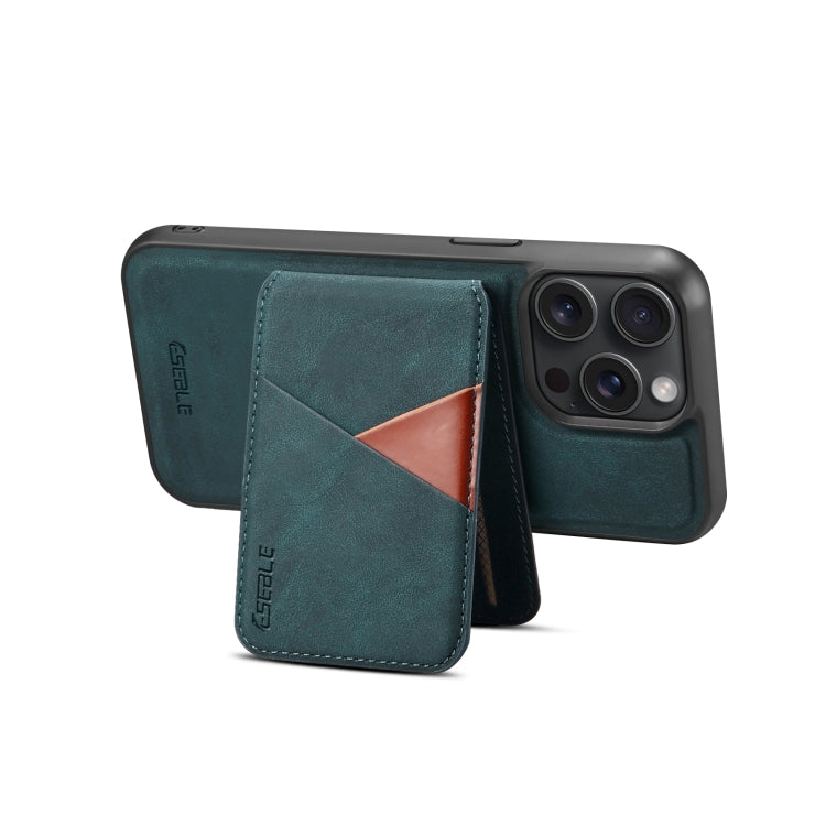 For iPhone 16 Plus ESEBLE E2 Retro Texture Card Slots MagSafe RFID Leather Case(Dark Green)
