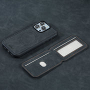For iPhone 16 Pro ESEBLE E2 Retro Texture Card Slots MagSafe RFID Leather Case(Black)