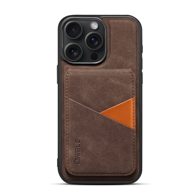 For iPhone 16 Pro ESEBLE E2 Retro Texture Card Slots MagSafe RFID Leather Case(Coffee)