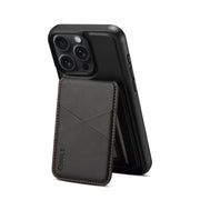 For iPhone 16 ESEBLE E3 Plain Texture Card Slots MagSafe RFID Leather Case(Black)