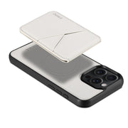 For iPhone 16 Plus ESEBLE E3 Plain Texture Card Slots MagSafe RFID Leather Case(Ivory)