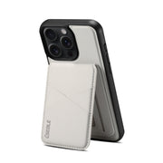 For iPhone 16 Pro ESEBLE E3 Plain Texture Card Slots MagSafe RFID Leather Case(Ivory)