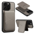 For iPhone 16 Pro ESEBLE E3 Plain Texture Card Slots MagSafe RFID Leather Case(Grey) - free shipping - PMC Jewellery - Order now!