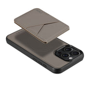For iPhone 16 Pro ESEBLE E3 Plain Texture Card Slots MagSafe RFID Leather Case(Grey)